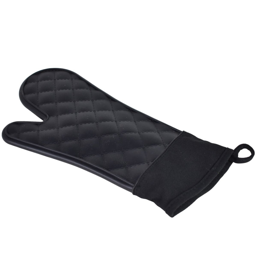 Guante manopla de cocina de silicona 36x18cm. Negro