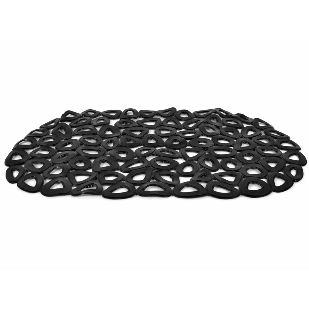 Alfombra de goma negra antideslizante para baño 34x64cm.
