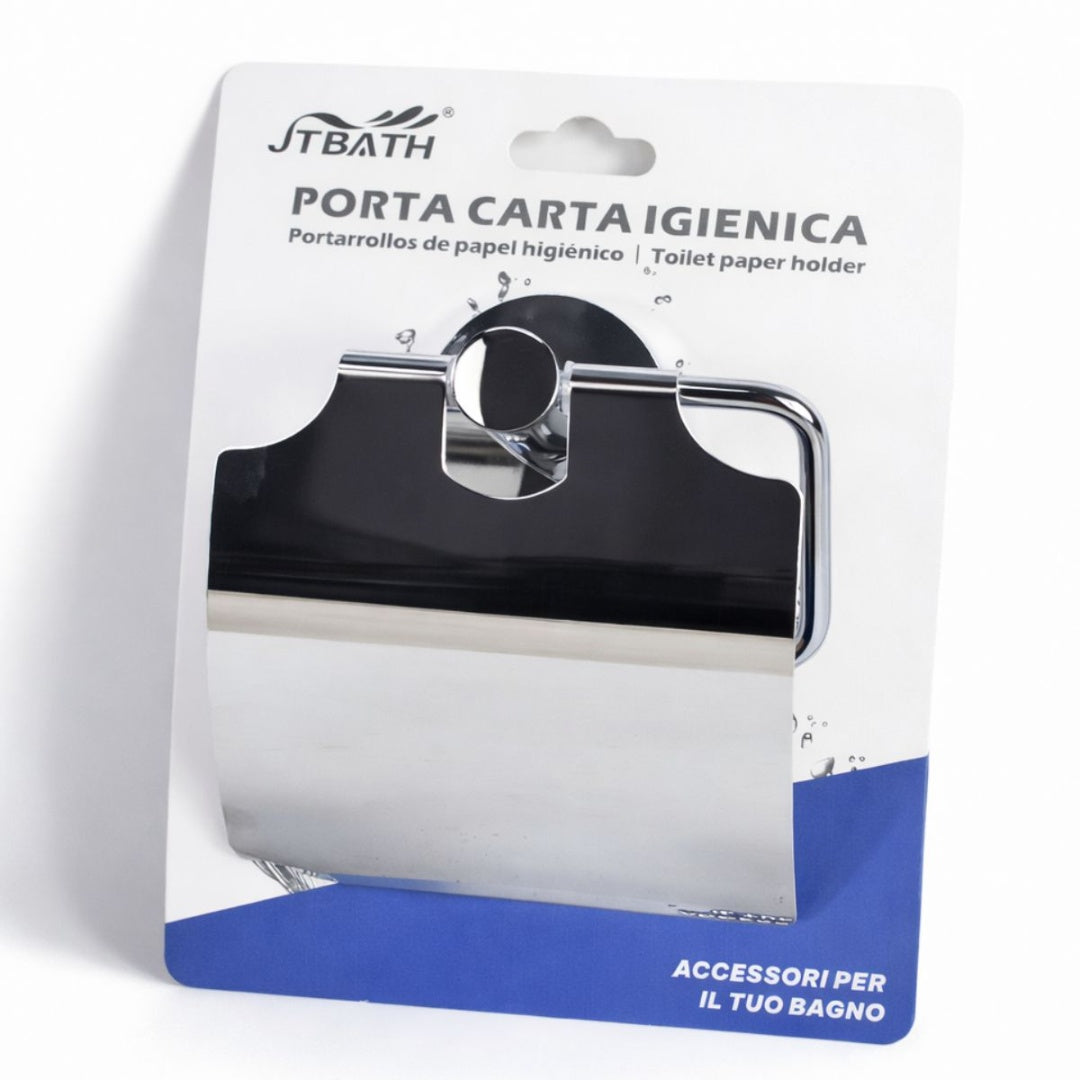 Portarrollos de papel higiénico con tapa para baño