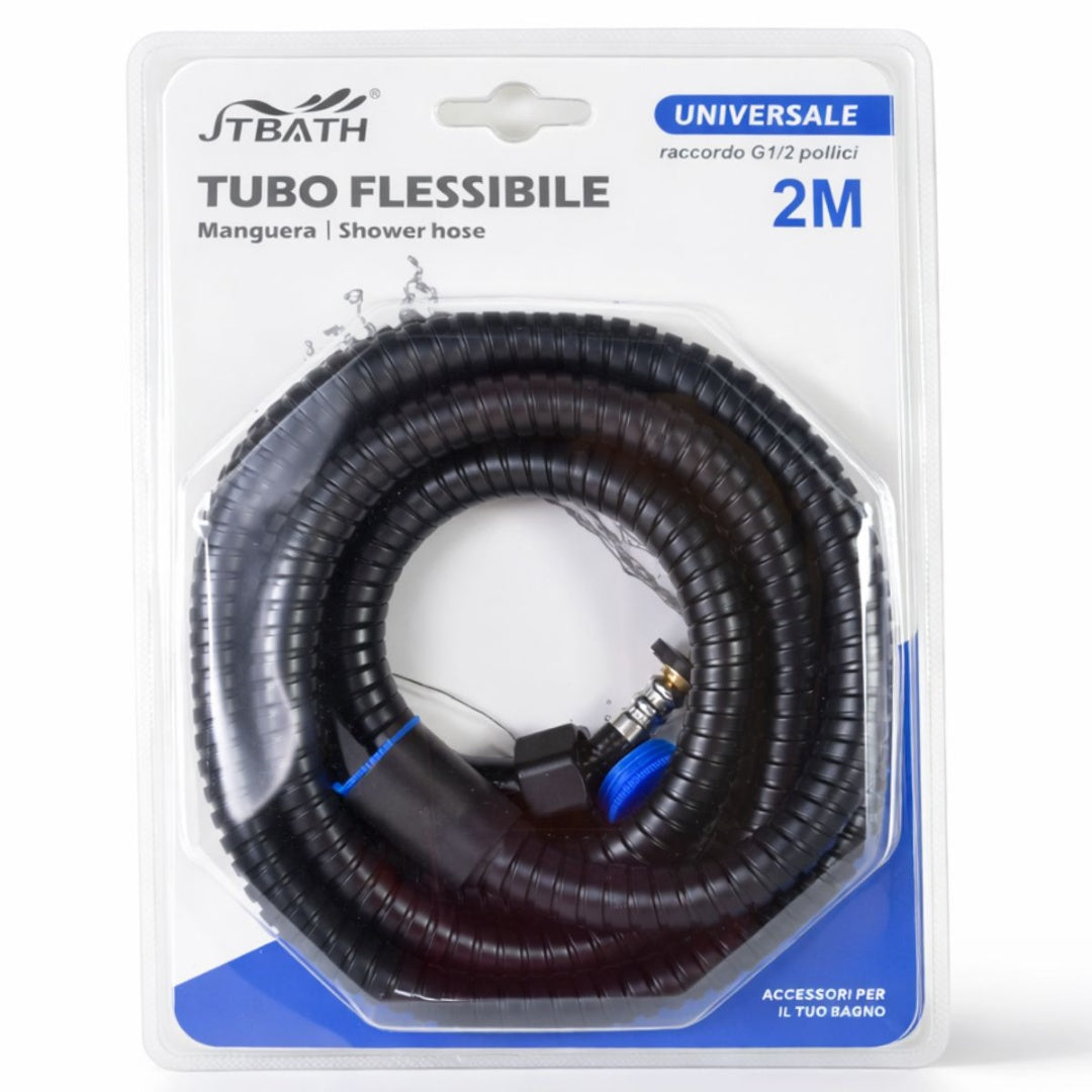 Manguera reforzada para ducha 2mts. Negro