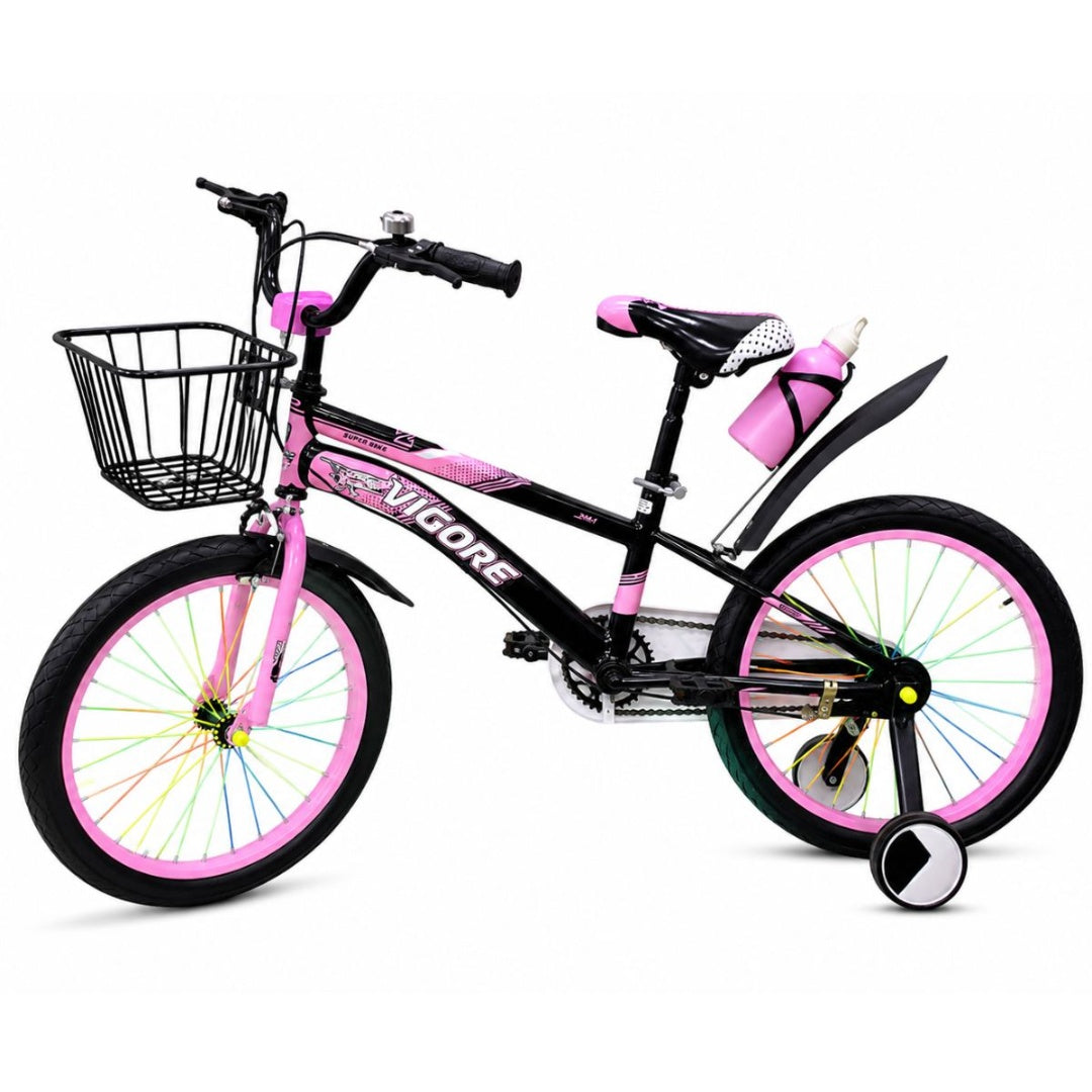 Bicicleta rodado 20" rosada con canasto Vigore
