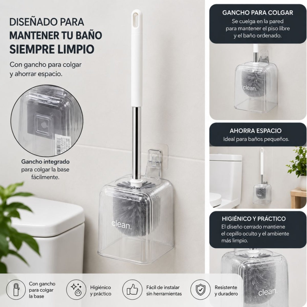Cepillo de baño con base colgante 57x11cm Transparente