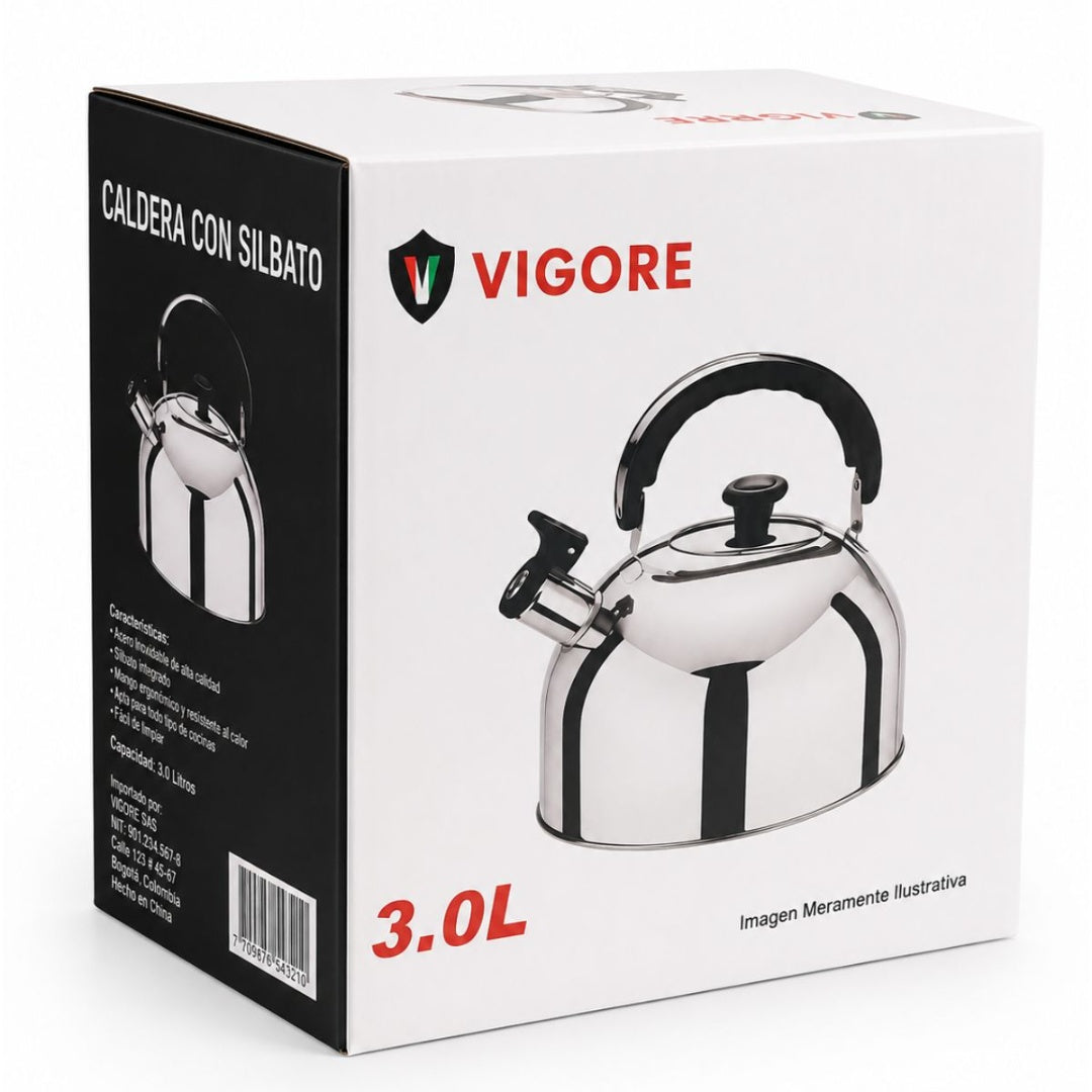 Caldera de acero inoxidable 3L. Vigore