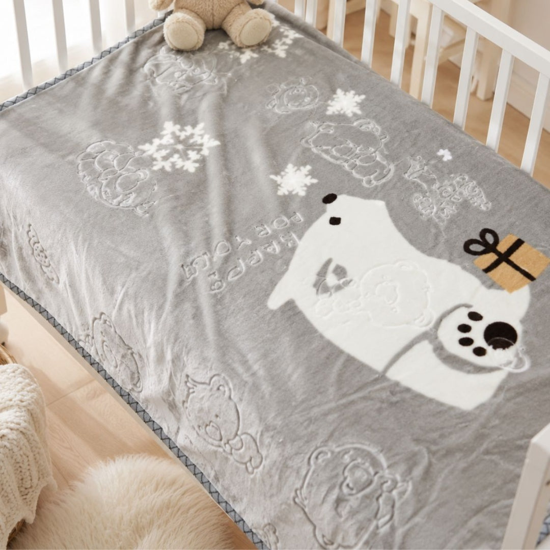 Manta gris texturizada para cuna 100x140cm Vigore