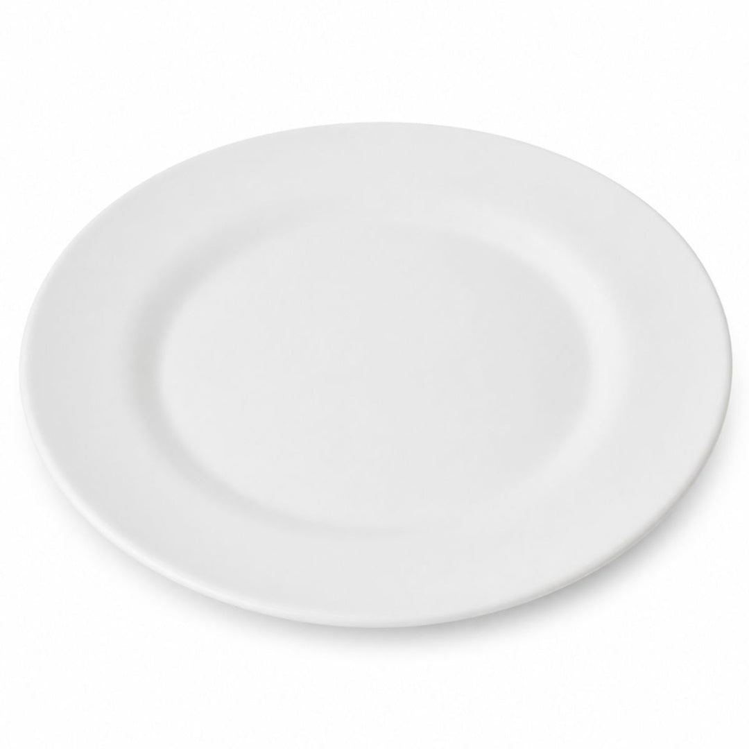 Plato llano blanco de melamina. 25cm