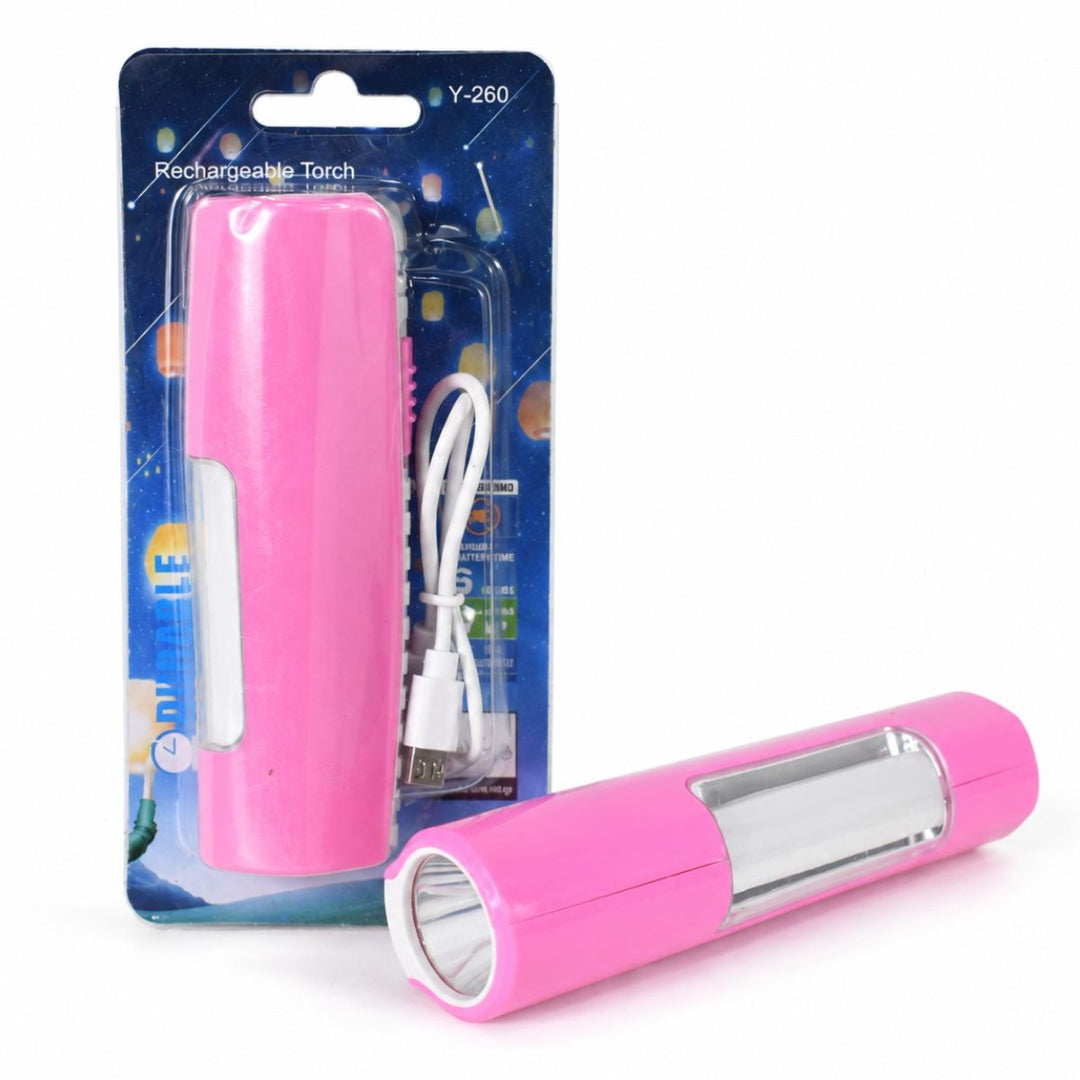 Linterna recargable de bolsillo 11.5cm. Rosado