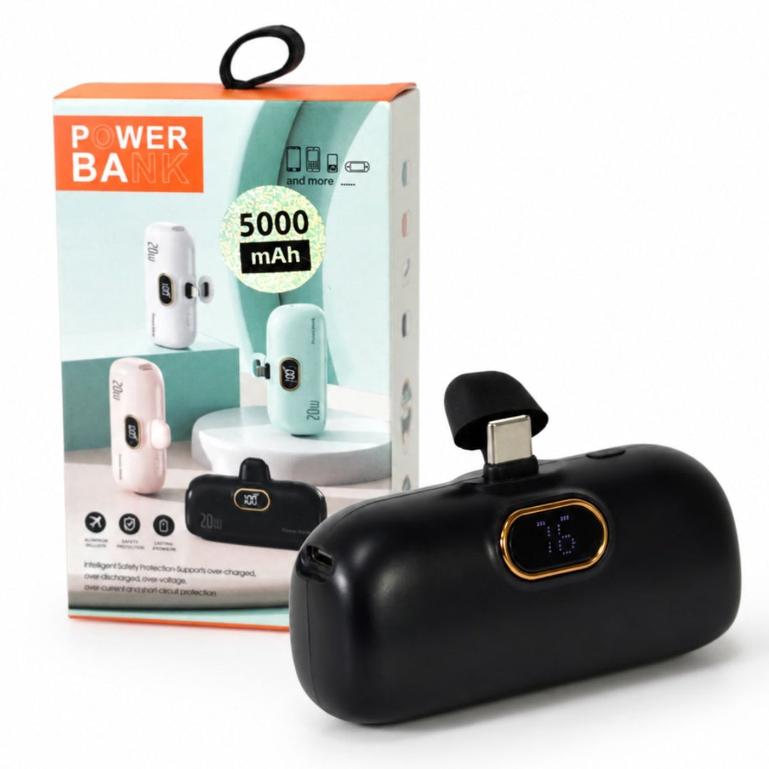 Power Bank portátil 5000 mAh con conector USB-C