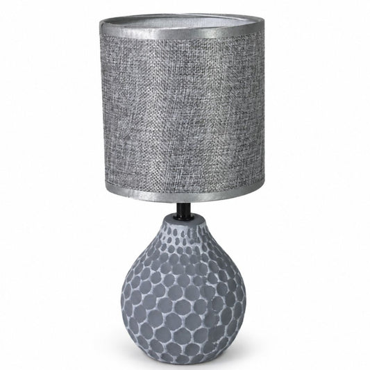 Lámpara de cerámica gris 26cm.