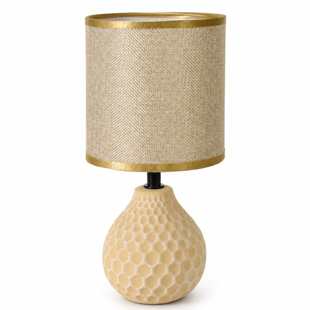 Lámpara de cerámica beige 26cm.