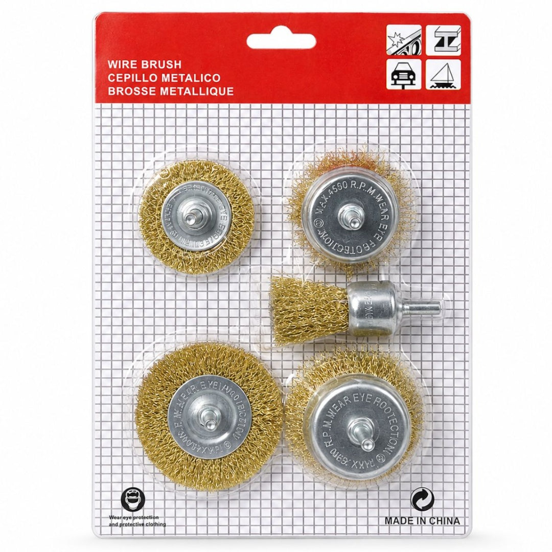 Set de cepillos metálicos para taladro 5pcs