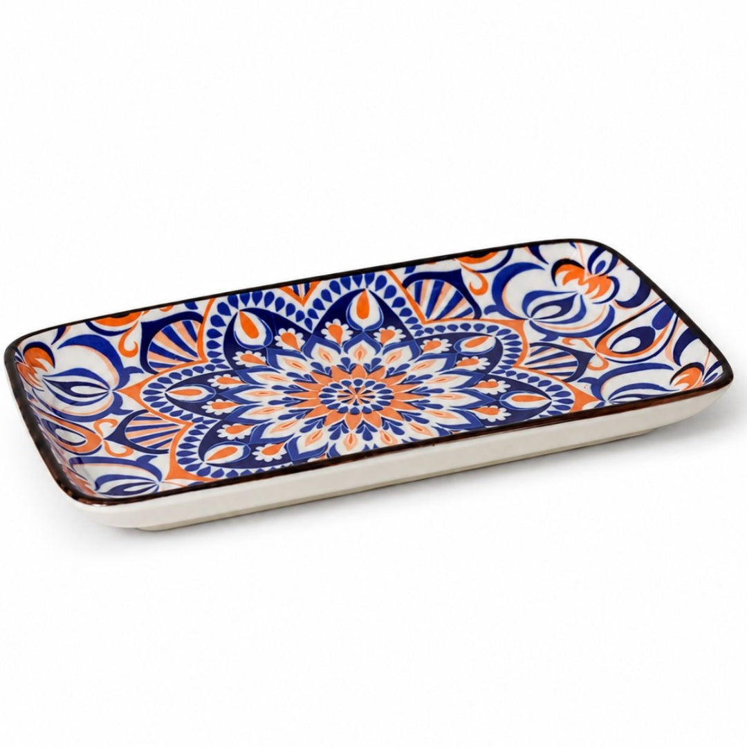 Bandeja de cerámica estampada 21x11cm
