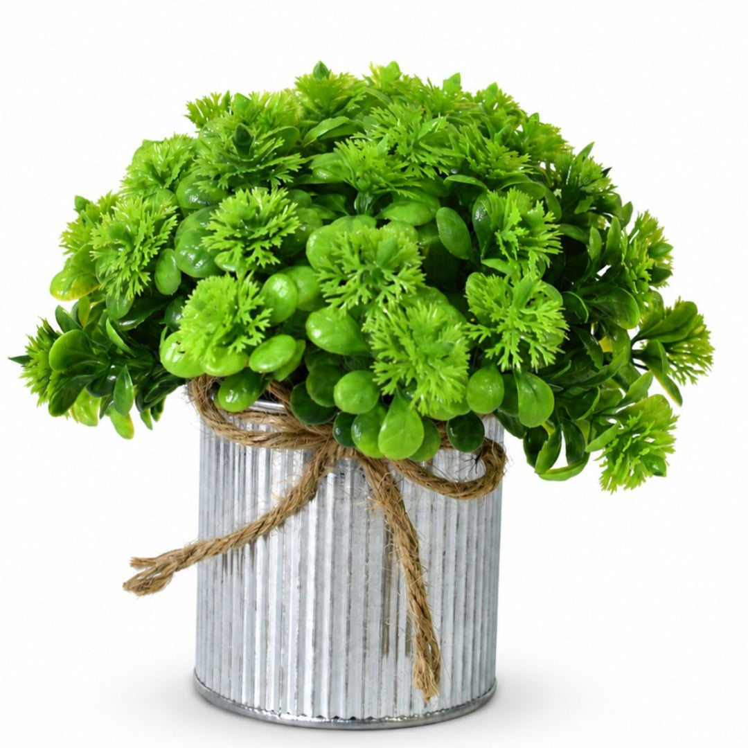 Planta artificial en maceta metalica 18cm