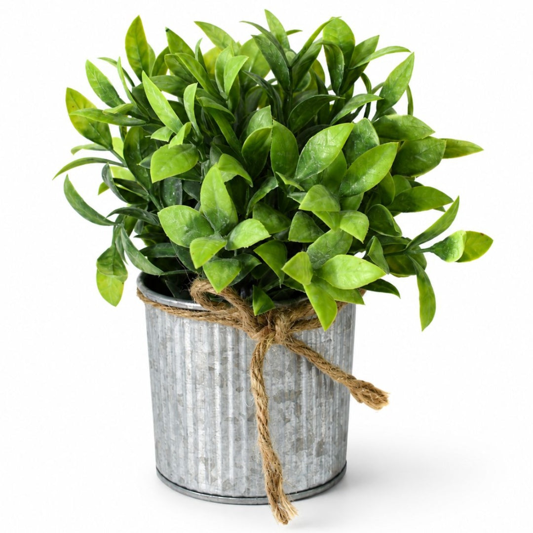 Planta artificial en maceta metalica 21cm