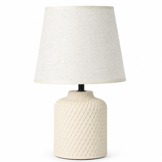 Lámpara de cerámica crema 33cm.
