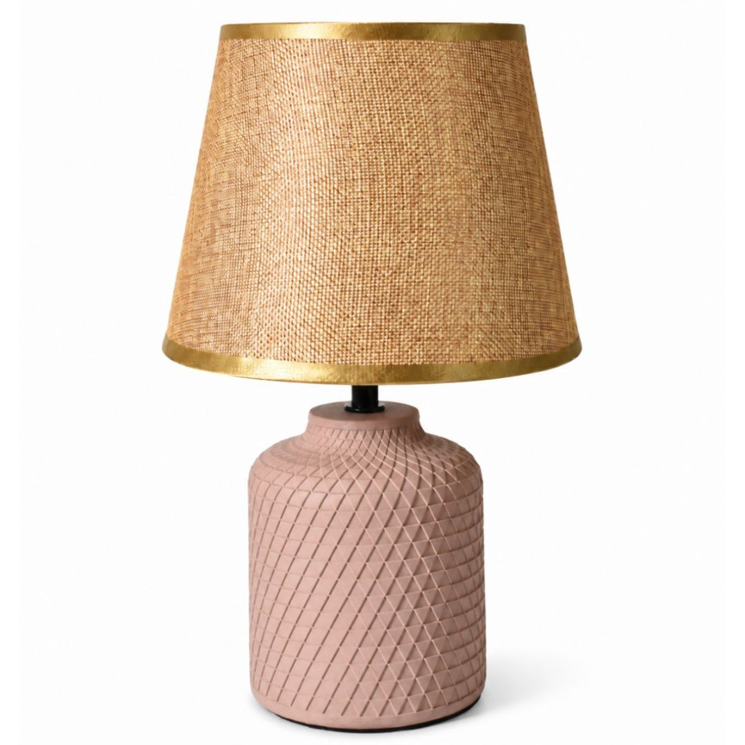 Lámpara de cerámica beige 33cm.