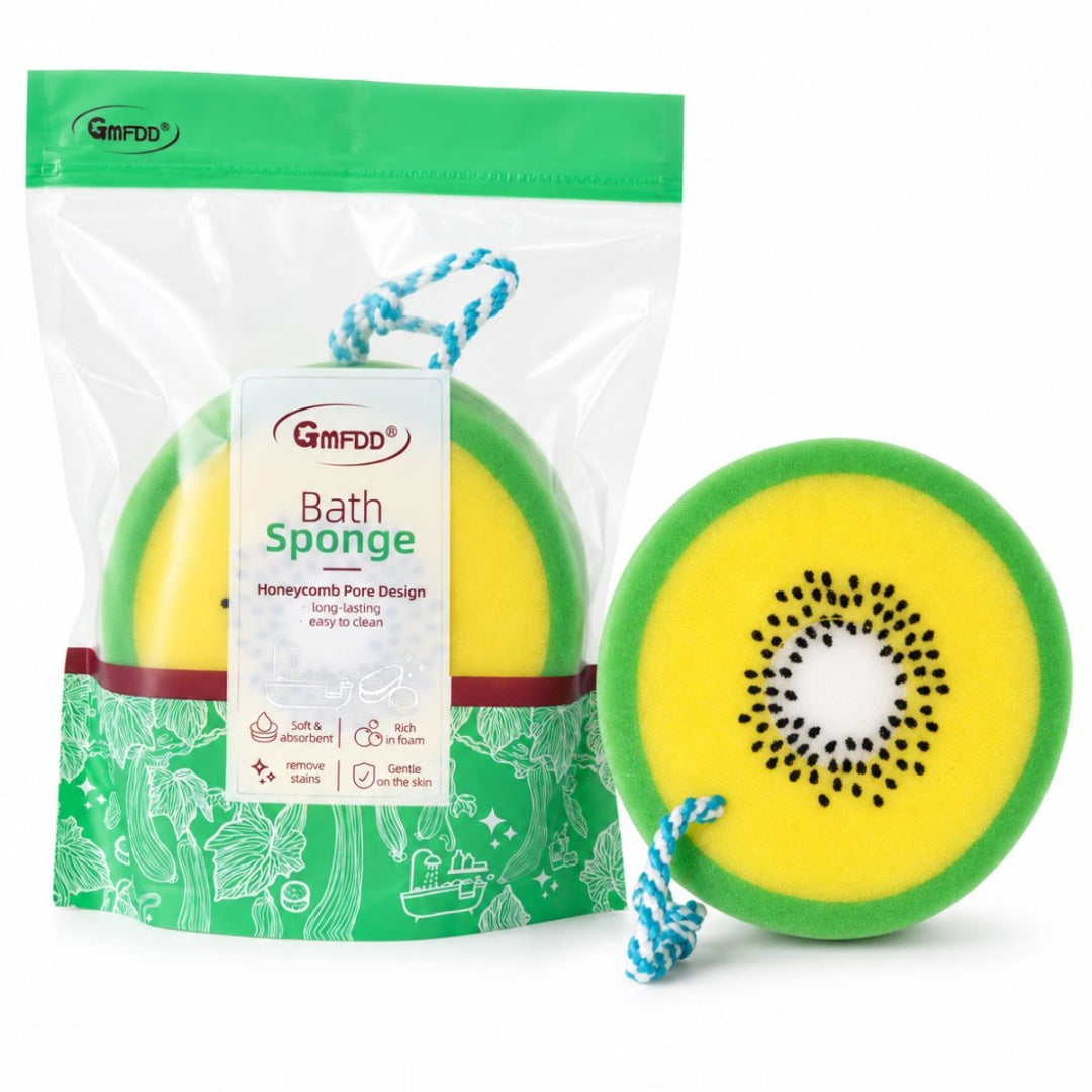 Esponja de baño con forma de kiwi