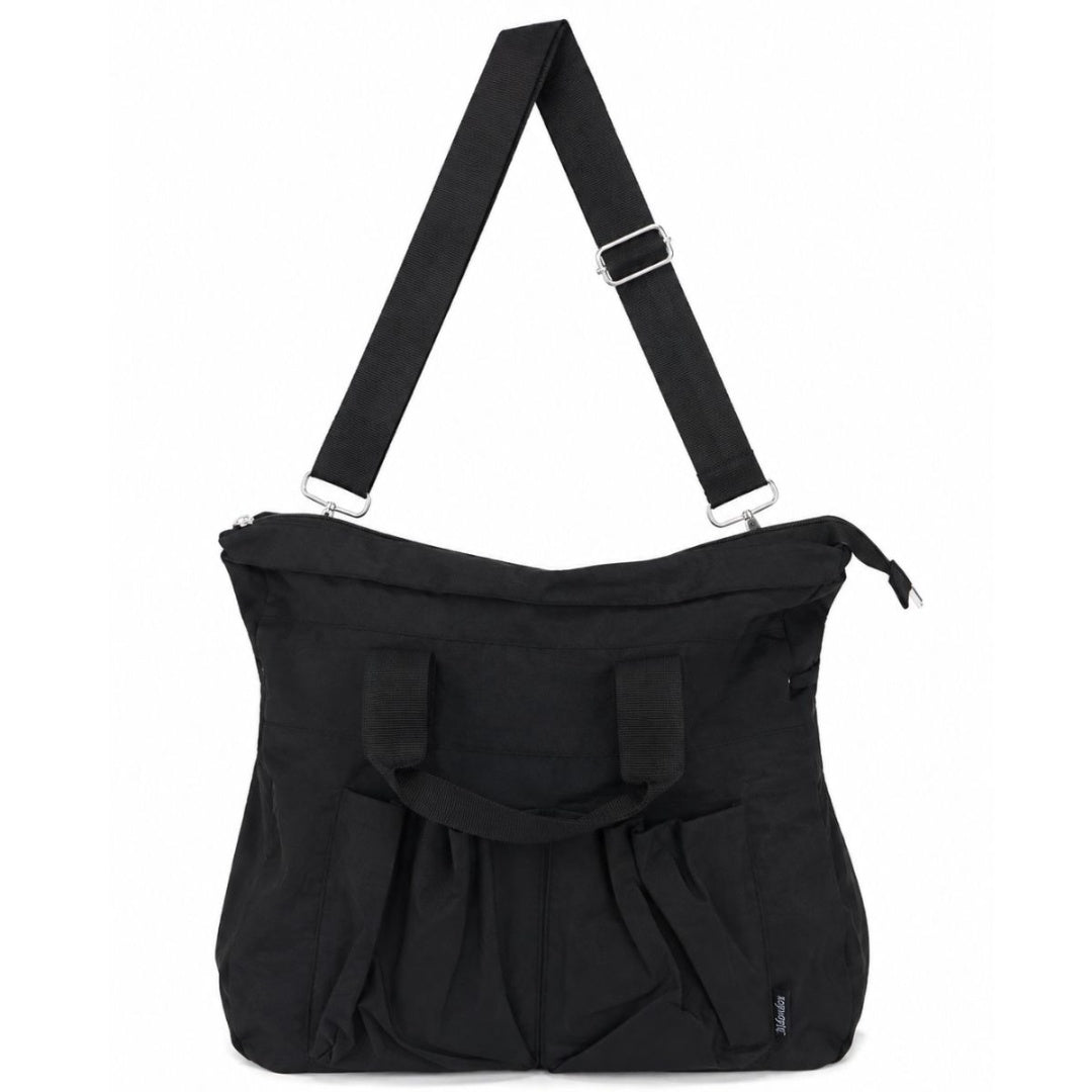 Bolso cartera al hombro negro 38x40x14cm.