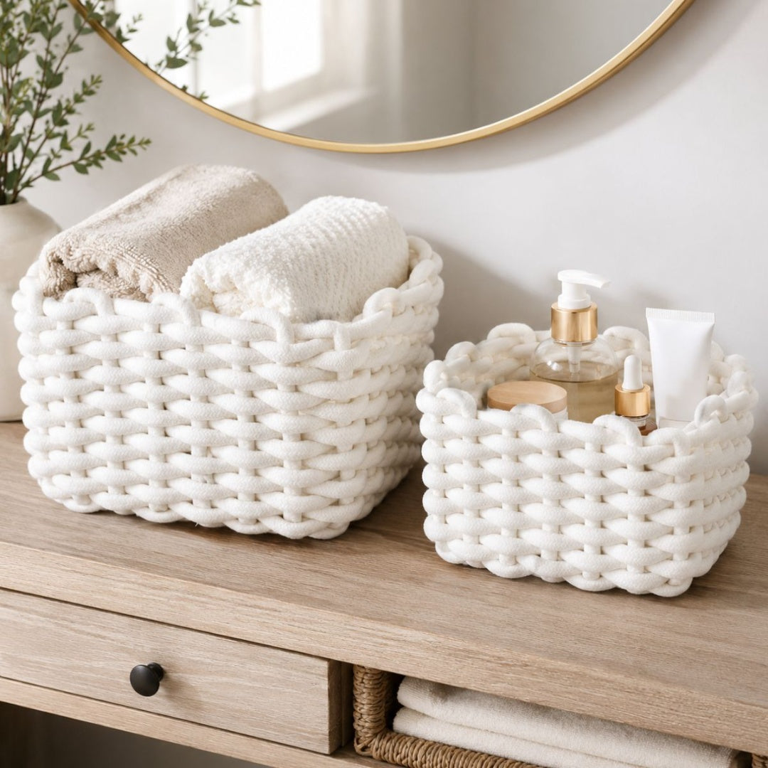 Set de canastos de cuerda tejida 2pcs
