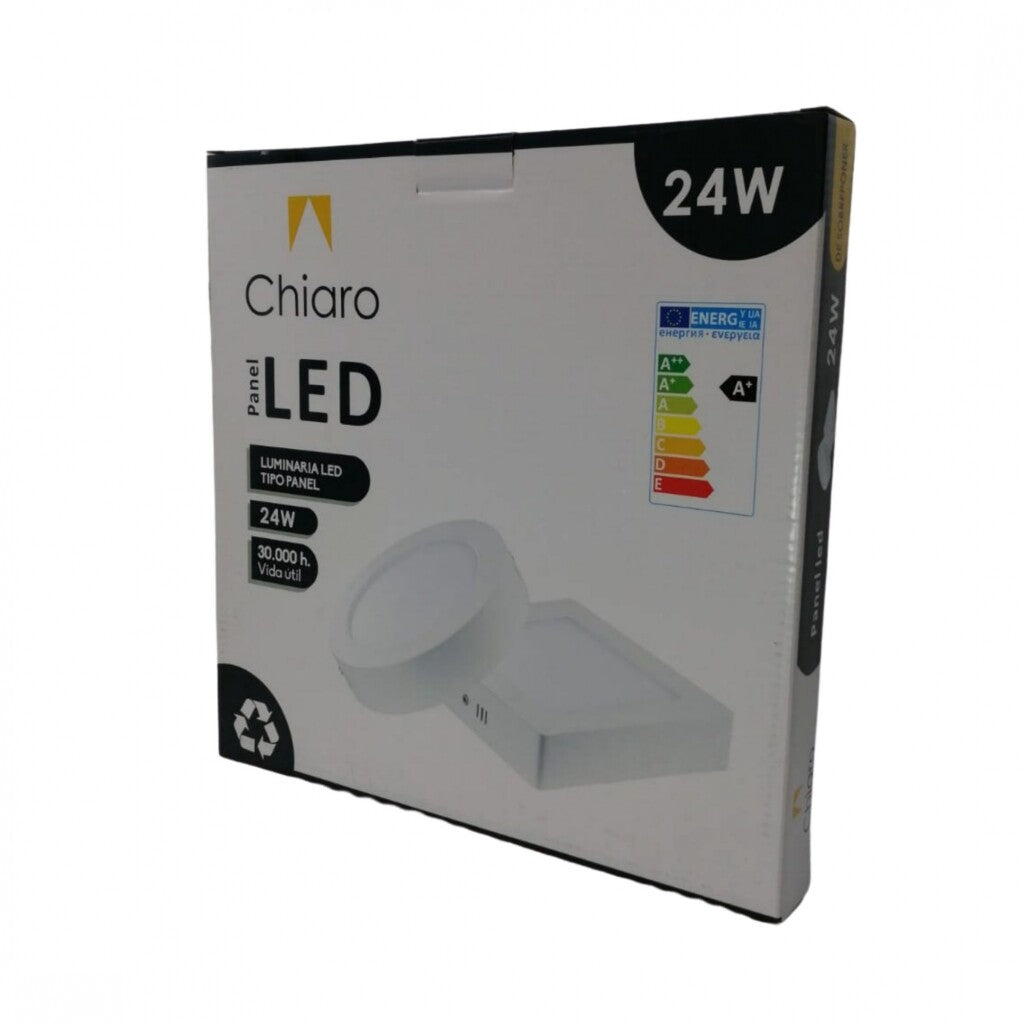 Panel LED 24W, de adosar, aplicar cuadrado BLANCO