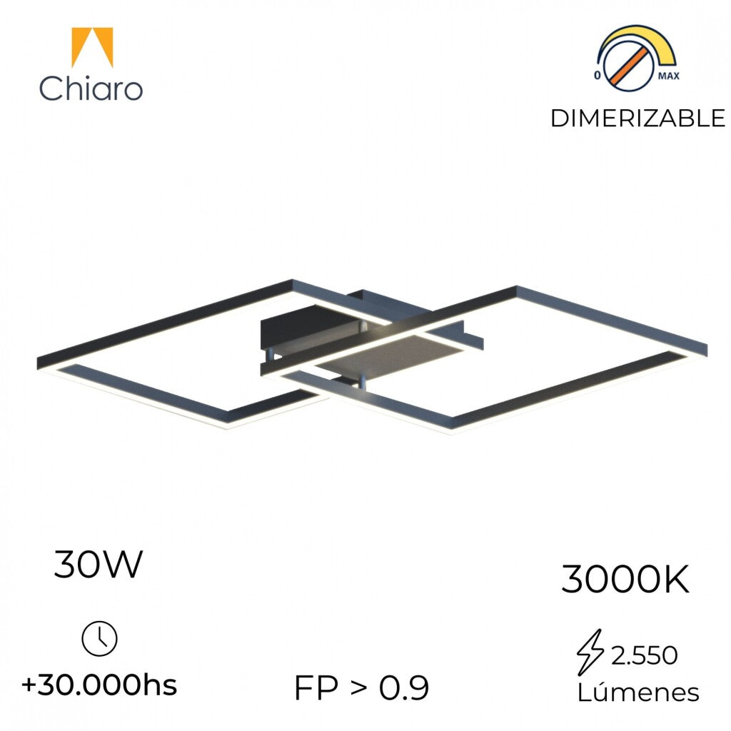 Plafon Spot Led doble marco dimerizable 30W