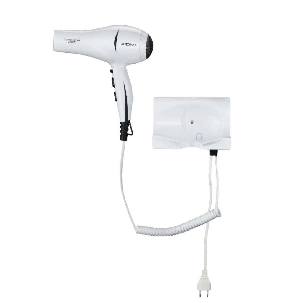 secador de cabello con soporte de pared