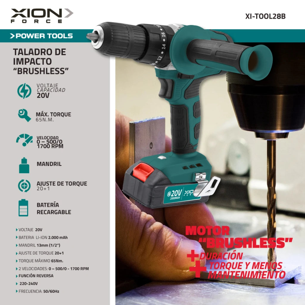 taladro de impacto 20V (brushless)