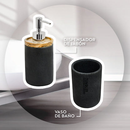 ACCESORIO CERAMICO P/BANO 4PZ TIPO VETEADO LH-3647