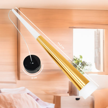 LAMPARA COLGANTE 45CM TIPO CONO DORADO LH-3858