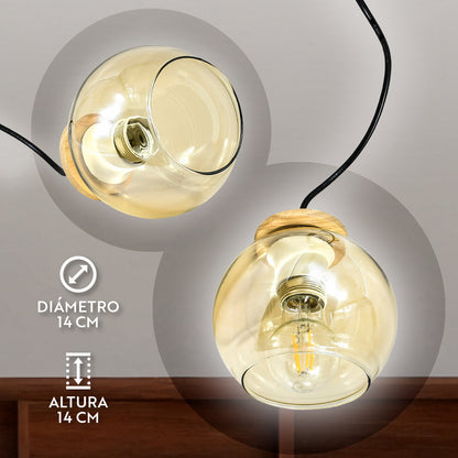 LAMPARA COLGAR TIPO GLOBO DE VIDRIO LH-3852