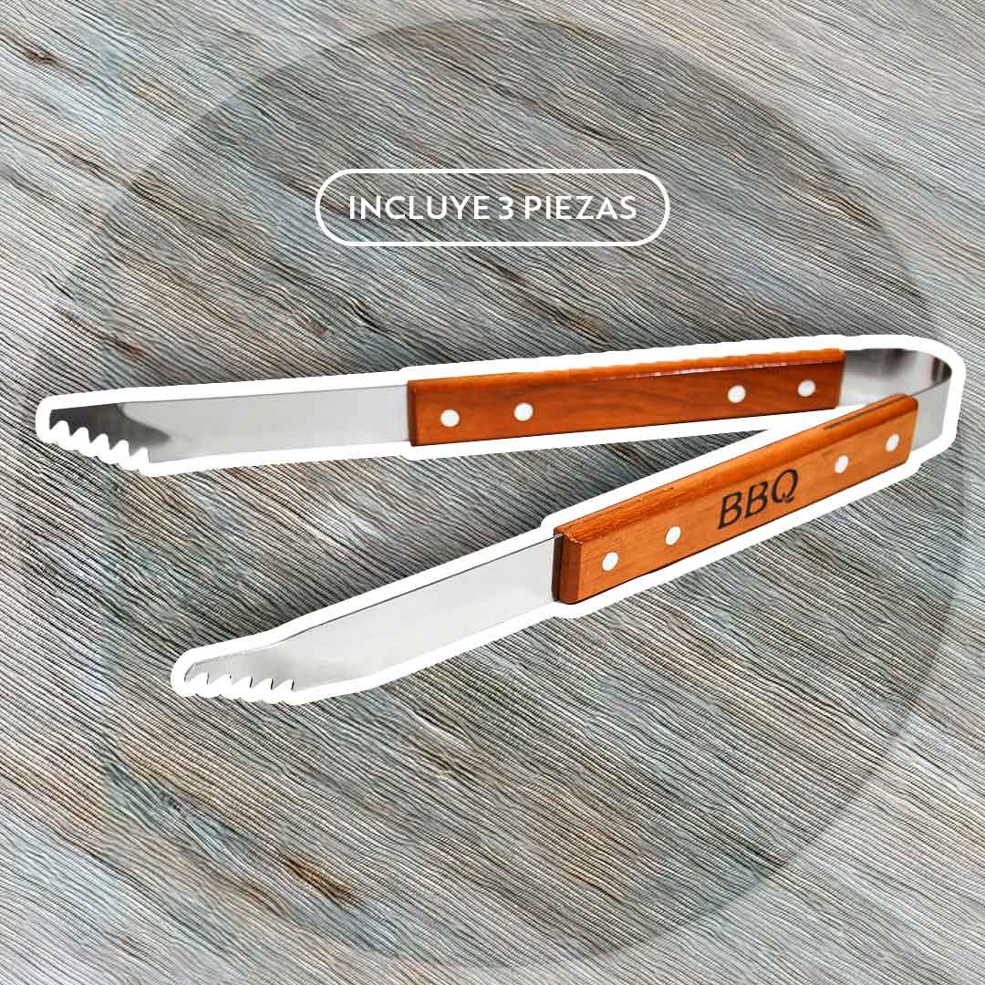 SET PARRILLA 3PZ PINZA TENEDOR CUCHILLO LH-3616