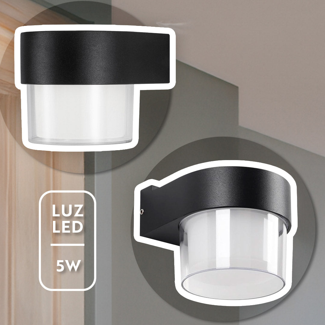 LUMINARIA LED REDONDO NEGRO 5W LH-3467