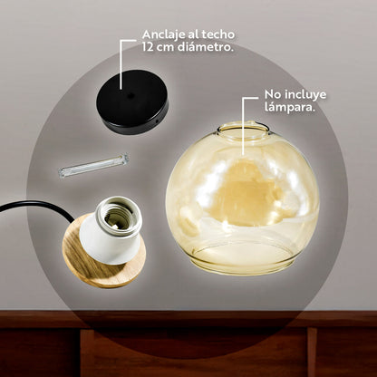 LAMPARA COLGAR TIPO GLOBO DE VIDRIO LH-3852
