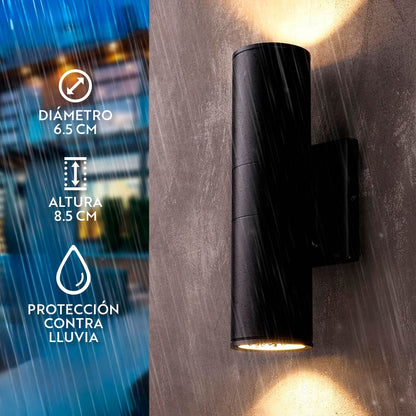 LUMINARIA EXT 2 LUCES 6.5CM DE DIAMET NEGRO LH2806