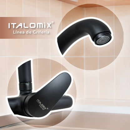 GRIFO MONOCOMANDO 20CM NEGRO PARED ITALOMIX LH3257