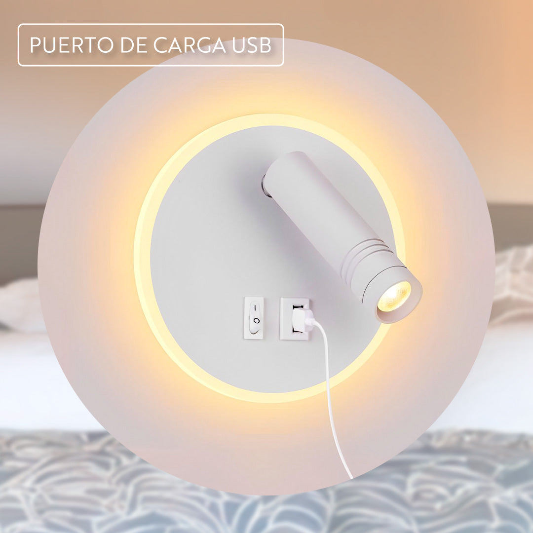 LAMPARA DE PARED CON INTERRUPTOR Y USB LH-3473