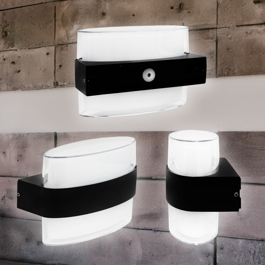 LUMINARIA 12W LUZ LED DOBLE OVALADO P/PARED LH3475