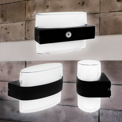 LUMINARIA 12W LUZ LED DOBLE OVALADO P/PARED LH3475