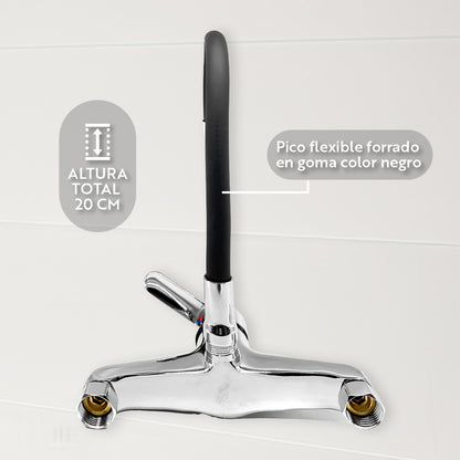 MONOCOMANDO PARED 20CM CROM/NEGRO ITALOMIX LH-3030