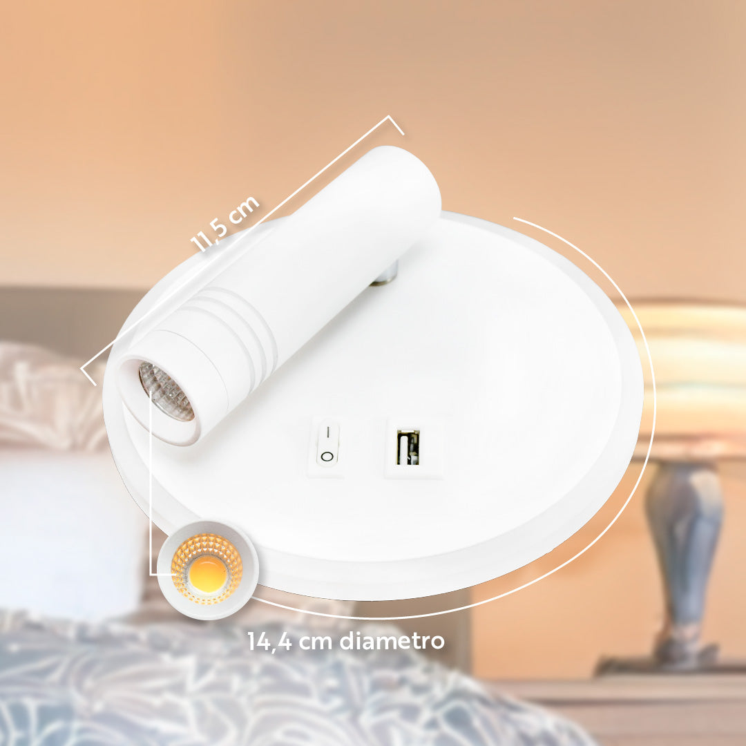 LAMPARA DE PARED CON INTERRUPTOR Y USB LH-3473