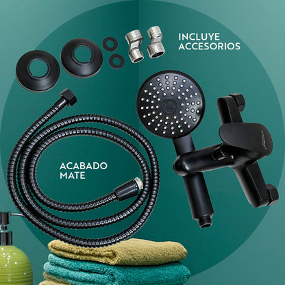 MONOCOMANDO NEGRO MATE PARA DUCHA ITALOMIX LH-3259