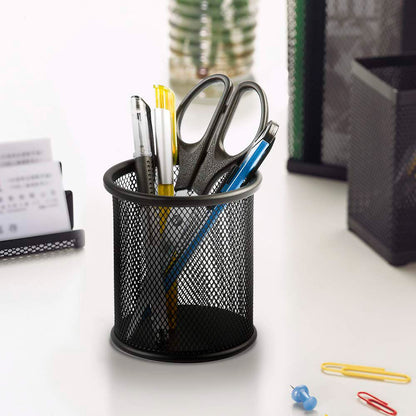 PORTA LAPIZ METALICO REDONDO COLOR NEGRO LH-3903