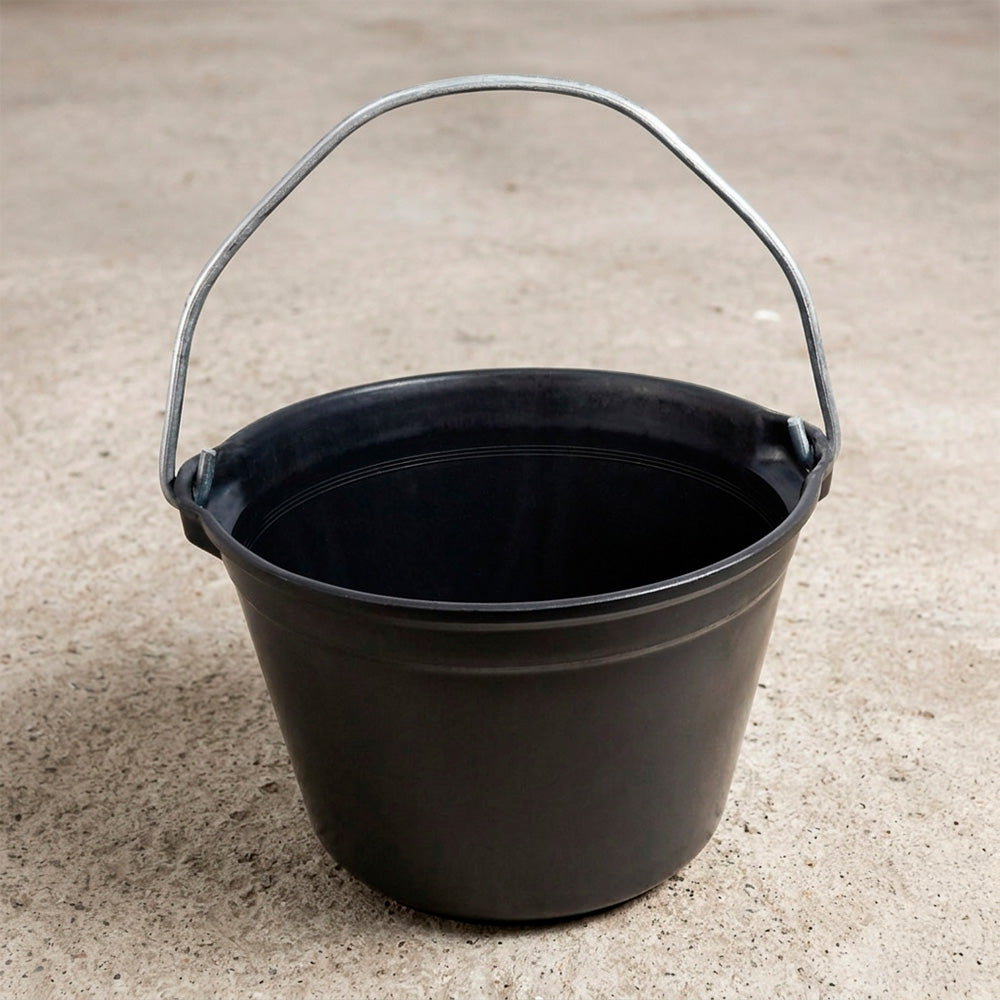 BALDE DE OBRA PLASTICO NEGRO REFORZADO URUGUAY 55