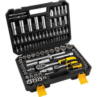 JUEGO DE DADOS Y PUNTAS 108pzas: Enc.1/4″ Y 1/2″ 3029000108 VONDER