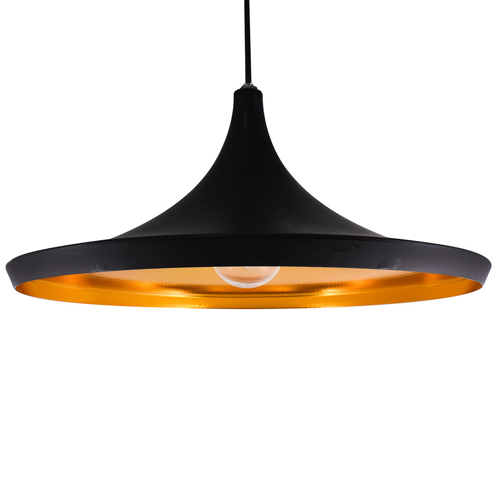 LAMPARA DE COLGAR PLANA NEGRO MATE LH-2312
