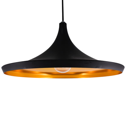 LAMPARA DE COLGAR PLANA NEGRO MATE LH-2312