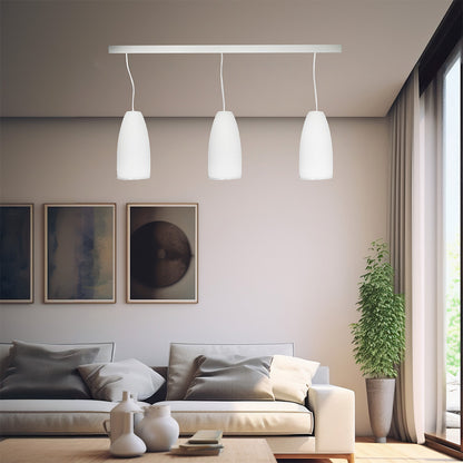 LAMPARA DE COLGAR TIPO COPA 3 LUCES BLANCA LH-2099