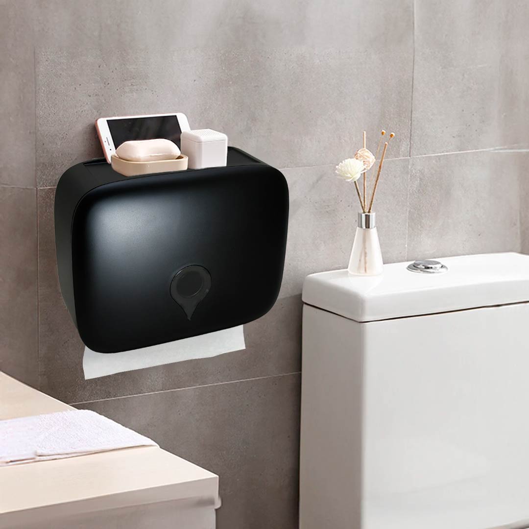 PORTA TOALLITAS  PLASTICO NEGRO LH-3792