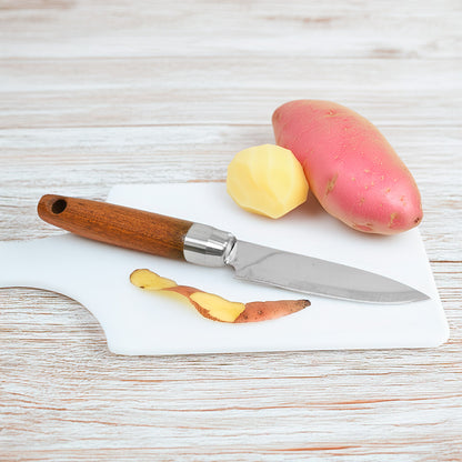 CUCHILLO PELADOR DE VEGETALES MANGO MADERA LH-3773