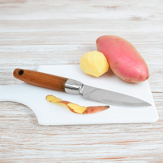 CUCHILLO PELADOR DE VEGETALES MANGO MADERA LH-3773