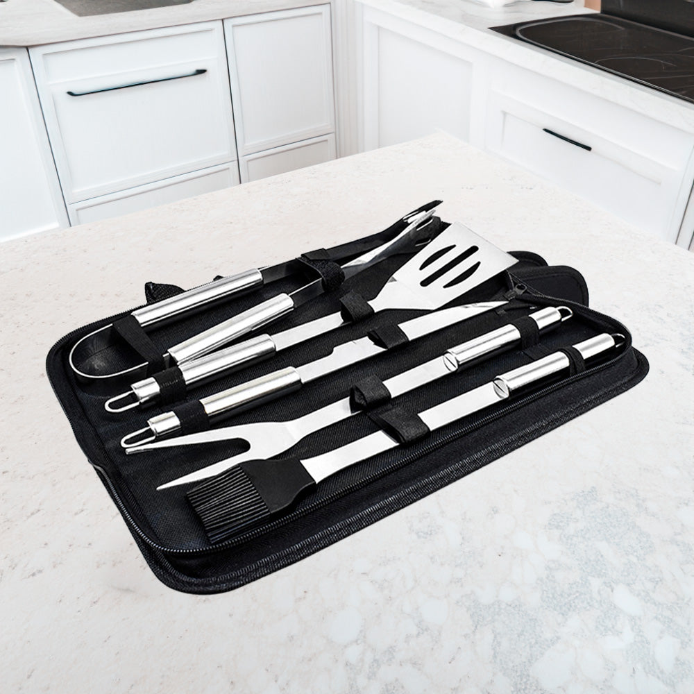 SET PARRILLERO 5PZ EN ESTUCHE NEGRO LH-3617
